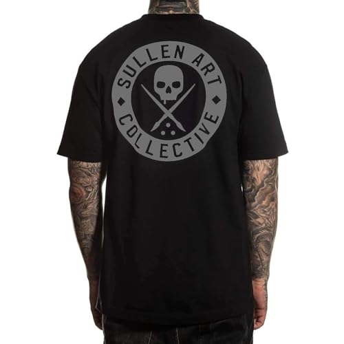 Sullen Men's Classic Black/Grey Short Sleeve T Shirt 3XL von Sullen