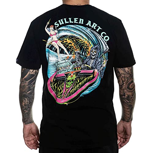 Sullen Men's Grim Ripper Premium Jet Black Short Sleeve T Shirt 3XL von Sullen