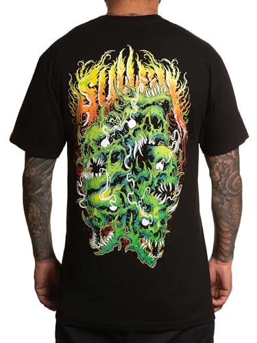 Sullen Men's Grime Skulls Standard Black Short Sleeve T Shirt L von Sullen