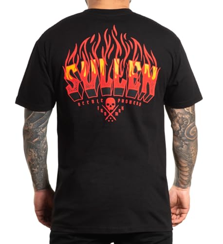 Sullen Men's Inferno Standard Black Short Sleeve T Shirt 2XL von Sullen