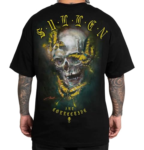 Sullen Men's Mish Skull Standard Black Short Sleeve T Shirt 3XL von Sullen