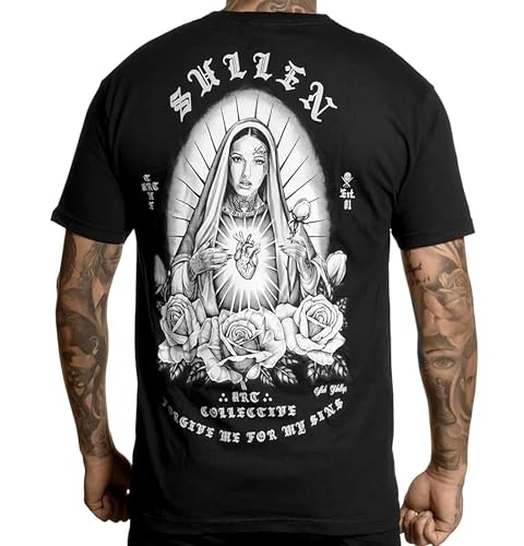 Sullen Men's Mother Mary Standard Black Short Sleeve T Shirt 4XL von Sullen