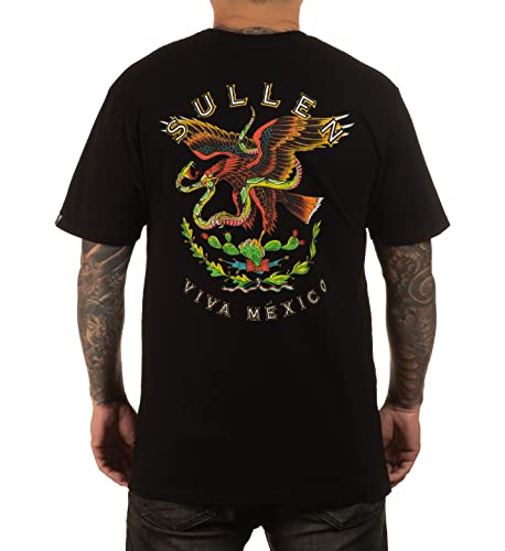 Sullen Men's Premium Viva Mexico Cinco De Mayo Jet Black Short Sleeve T Shirt XL von Sullen