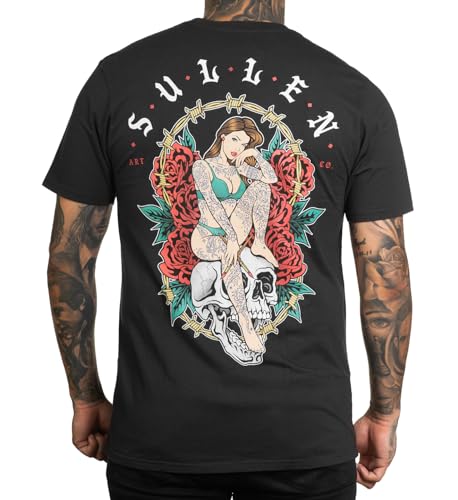 Sullen Men's Tattoo Envy Premium Vintage Black Short Sleeve T Shirt XL von Sullen