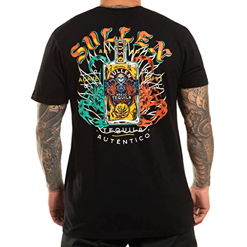 Sullen Men's Tequila Sunrise Premium Jet Black Short Sleeve T Shirt XL von Sullen