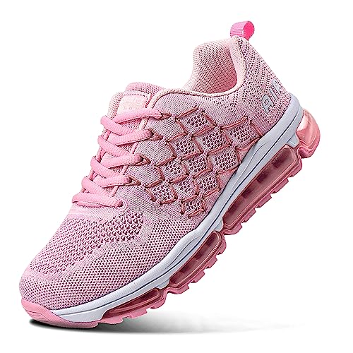 Sumateng Herren Damen Sportschuhe Air Sneakers Turnschuhe Unisex Laufschuhe Leichtgewichts Walkingschuhe Fitness Shoes Outdoor Schuhe PinkWhite 42 von Sumateng