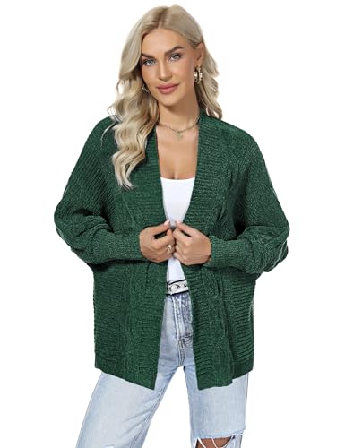 Sumeyuyu Strickjacke Damen Grobstrick Strickmantel Cardigan Damen Herbst Fledermausärmel V-Ausschnitt Casual Open Front Sweater Cardigan Cover Up Outwear von Sumeyuyu