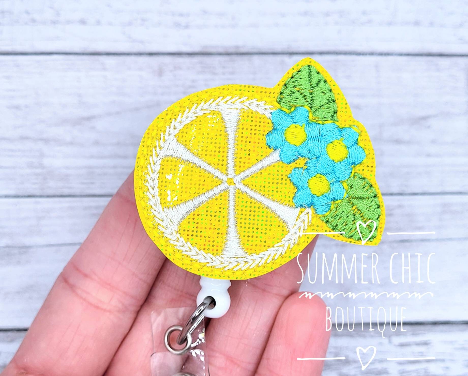 Glitter Floral Lemon Abzeichen Reel, Krankenschwestern Badge Krankenschwester Rn Medal Reel von SummerChicBoutique