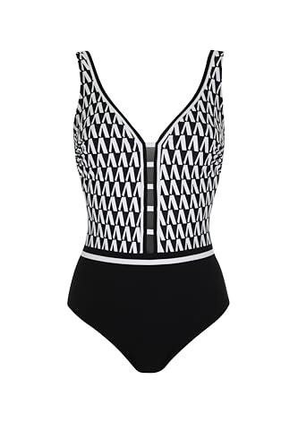 Sunflair Badeanzug mit Softcups und geraden Rücken schwarz/weiß 42 D von Sunflair