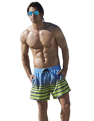 Sunflair Herren SUNMAN Badeshorts, Mehrfarbig (Hellgrün 71), Large (L) von Sunflair