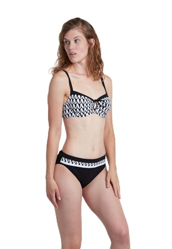 Sunflair Mix&Match Bikini Top Cut-Out Print Schwarz-Weiß mit Cups Bügel verstellbare Träger von Sunflair