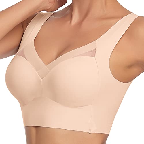 Original BH, Wmbra BH Original, Comfy Haltungskorrektur BH, Comfy BH mit Elastisch Breite Schultergurte Elegant Sexy Kreuzausschnitt Bequem Sport-BHS von Sunggoko