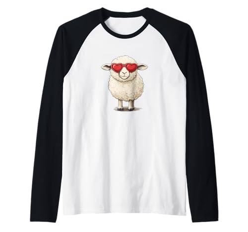 Lustiges Lamm mit Herz Sonnenbrille Outfit für Jungen und Mädchen Raglan Lustiges Lamm mit Herz Sonnenbrille Outfit für Jungen und Mädchen Raglan von Sunglasses Sheep