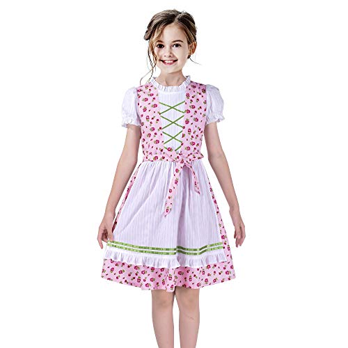 Sunny Fashion Mädchen Deutsche Dirndl Kleid S. Zum Bayerisches Oktoberfest Jahrgang Rosa Gr. 122 von Sunny Fashion