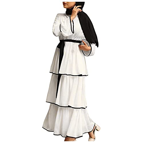 Damen Sommer Damen Muslim Islam Ventilative Abaya Langes Kleid Maxi Kleider Damen Langes Muslimisches Gebet Solid Sommerkleid Damen Mit Rundhalsausschnitt Sommerkleid von Sunnyuk