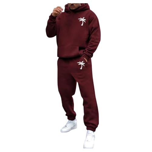 Jogginganzug Herren Set 2-Teilig Trainingsanzug mit Aufdruck Palme Oversized Pullover Y2K Hoodie und Baggy Baumwolle Jogginghose Sportanzug Kapuzenpullover Freizeitanzug Hausanzug Tracksuit Jogginganzug Herren Set 2-Teilig Trainingsanzug mit Aufdruck Palme Oversized Pullover Y2K Hoodie und Baggy Baumwolle Jogginghose Sportanzug Kapuzenpullover Freizeitanzug Hausanzug Tracksuit von Sunnyuk