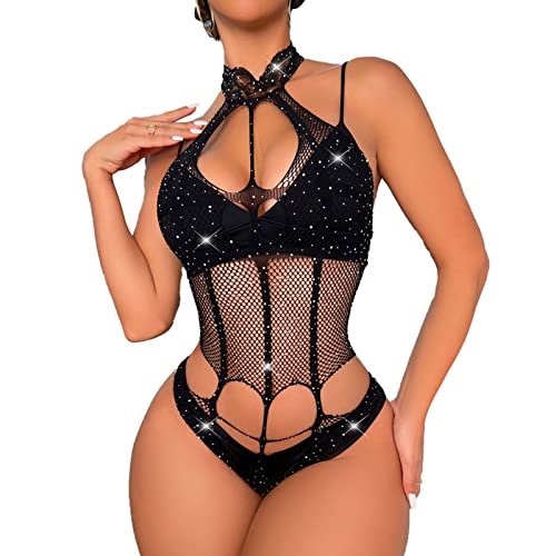 Sexy Dessous Damen für Sexy Push Up Reizwäsche für Sex Damen Leder Unterwäsche Frauen Spitze Body Lingerie Sexy for Women BH Push Up Damenunterwäsche G-String Sets Pyjamas Strumpfhalter von Sunnyuk