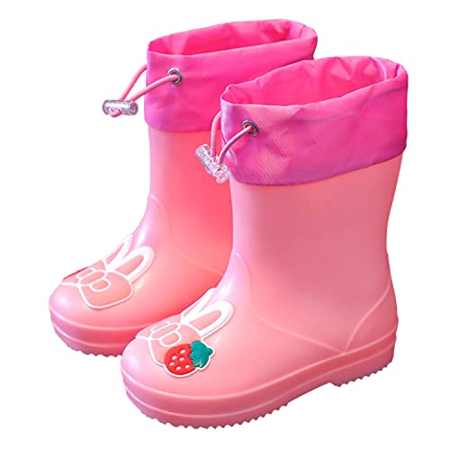 Sunnyuk Gummistiefel für Kinder wasserdichte Stiefel mit rutschfeste Sohle Kordelzug Gummistiefel für 2-13 Jahre Dreidimensional Kinderstiefel Jungen Mädchen Regenschuhe von Sunnyuk