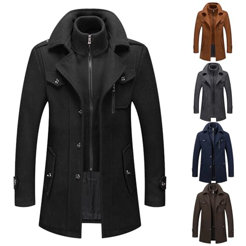 Sunnyuk Wintermantel Herren Business, Wintermantel Herren Slim Fit Zweiteiliger Mantel für Business Freizeit Wollmantel mit Stehkragen Peacoat Warmer Integrierter Innenjacke Kurzmantel Herrenmäntel Sunnyuk Wintermantel Herren Business, Wintermantel Herren Slim Fit Zweiteiliger Mantel für Business Freizeit Wollmantel mit Stehkragen Peacoat Warmer Integrierter Innenjacke Kurzmantel Herrenmäntel von Sunnyuk