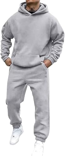 Trainingsanzug Herren Sportbekleidung Jogginganzug Herren Einfarbig Hoodie mit Kapuze Langarm mit Taschen Hausanzug 2-Teilig Kapuzenpullover Jogginghose Tracksuit Set Klassisch Unisex Sportanzug Trainingsanzug Herren Sportbekleidung Jogginganzug Herren Einfarbig Hoodie mit Kapuze Langarm mit Taschen Hausanzug 2-Teilig Kapuzenpullover Jogginghose Tracksuit Set Klassisch Unisex Sportanzug von Sunnyuk