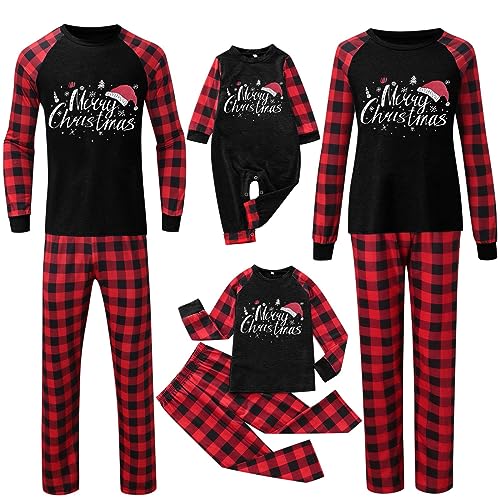 Weihnachtspyjama Familie Set: Schlafanzug Weihnachten Partner Damen Kinder Familien Outfit Set Hose Tshirt Herren Jungen Mädchen Rundhals Nachthemd Hausanzug Weihnachts Matching Pyjamas von Sunnyuk