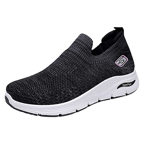 Weiße Sneaker Damen Schnürung Schuhe Mesh-Mode Outdoor-Sneakers atmungsaktiv rundum Männer Paare Woemen Sport Damen-Sneakers Sommer Damenschuhe Keilabsatz (Z1-Black, 39) von Sunnyuk