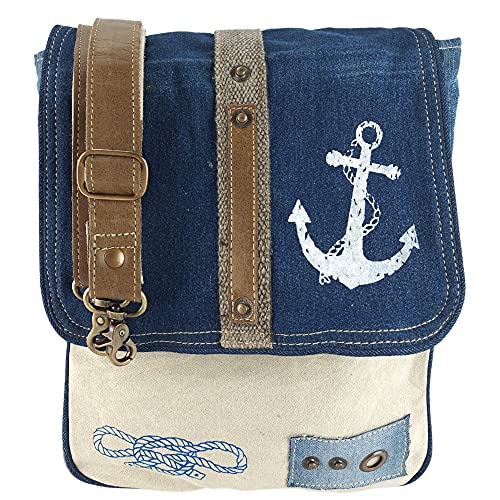 Sunsa Damen Messenger Bag Umhängetasche Handtasche, aus Jeans/Canvas & Leder. Große Crossbody Tasche Schultertasche, Geschenkideen für Frauen/Mädchen, nachhaltige Produkte 52586 von Sunsa