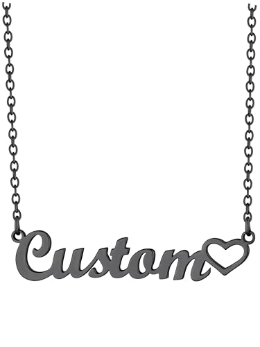 Supcare Anhänger mit Namen Kettenanhänger Frauen Schwarz Namenskette Halskette Ketten mit Namen Memorial Kette Namen Pendant Necklace Accessoire Personalisiert Damenschmuck für Schwester von Supcare