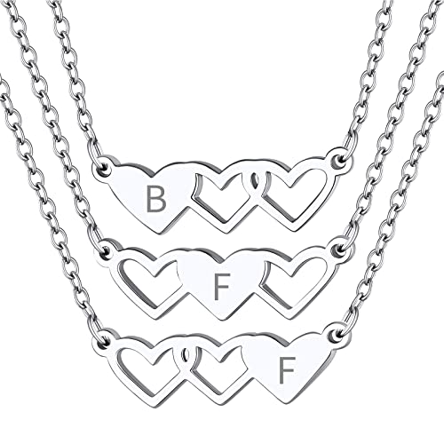 Supcare Mädchen Schmuck Freundschafts-Halsketten Set Best Friends Forever Herz-Anhänger BFF Ketten für 3 Paar Freundschaftskette Pärchen Kette mit Gravur Friendship Necklace Damenschmuck für Liebe von Supcare