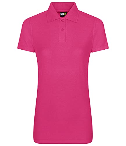 Klassisches Damen-Poloshirt für Damen, kurzärmelig, einfarbig, für Arbeit, Sport, robust, Gartenarbeit, Bauarbeiten, tolles Geschenk zu Weihnachten, Geburtstag, Bauarbeiter, fuchsia, X-Large von Super Lemon