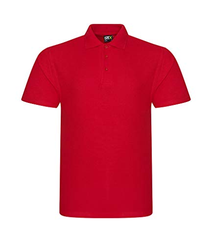 Klassisches Poloshirt für Herren, kurzärmelig, einfarbig, für Arbeit, Sport, robust, für Gartenarbeit und Bauarbeiten, Elektriker Gr. 6XL, rot von Super Lemon