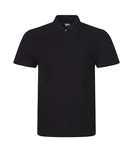 Klassisches Poloshirt für Herren, kurzärmelig, einfarbig, für Arbeit, Sport, robust, für Gartenarbeit und Bauarbeiten, Elektriker Gr. XXL, Schwarz von Super Lemon