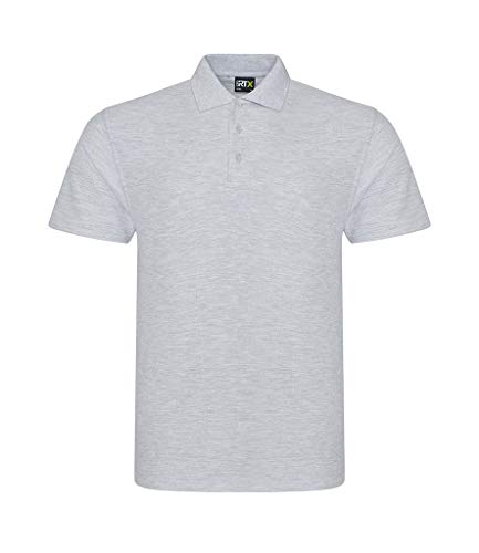 Klassisches Poloshirt für Herren, kurzärmelig, einfarbig, für Arbeit, Sport, robust, für Gartenarbeit und Bauarbeiten, Elektriker Gr. XXXXX-Large, grau meliert von Super Lemon