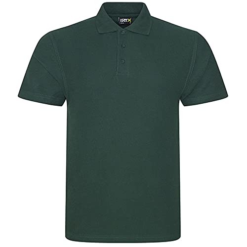 Klassisches Poloshirt für Herren, kurzärmelig, einfarbig, für Arbeit, Sport, robust, für Gartenarbeit und Bauarbeiten, flaschengrün, 6XL von Super Lemon