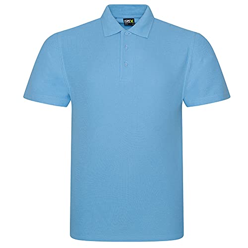 Klassisches Poloshirt für Herren, kurzärmelig, einfarbig, für Arbeit, Sport, robust, für Gartenarbeit und Bauarbeiten, himmelblau, XXXXXXXL von Super Lemon