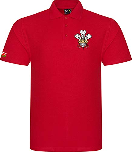 Super Lemon Wales Wales Cymru Erwachsene Rugby Exklusiv Retro Vintage Herren Damen Unisex Rot Poloshirt Toll für jeden Welsh Rguby Fans für 6 Nationen und Weltmeisterschaft erhältlich bis 7XL Gr. XXL von Super Lemon