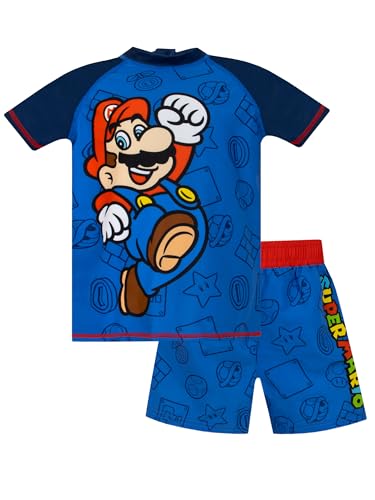 Mario Badeanzug | Schwimmanzug Kinder | Badeanzug Jungen | Blau 116 von Super Mario