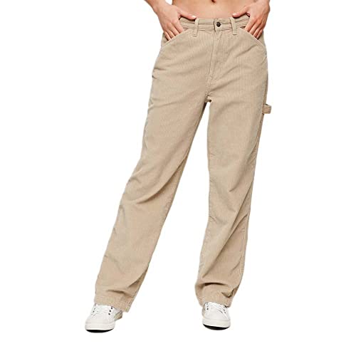 Superdry Damen Carpenter Cordhose Stonewash Taupe Braun 34/32 von Superdry