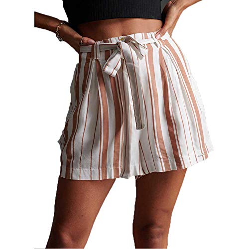 Superdry Damen Desert Stripe Shorts, Mehrfarbig (Orange Stripe KWA), 36 (Herstellergröße:12) von Superdry