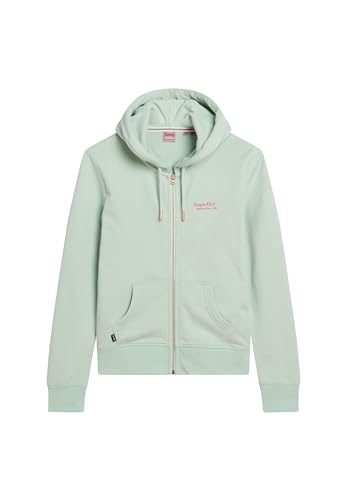 Superdry Damen Essential Kapuzenjacke mit Logo Gischt Grün 38 von Superdry