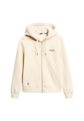 Superdry Damen Essential Kapuzenjacke mit Logo Tapioka Creme Beige 36 von Superdry