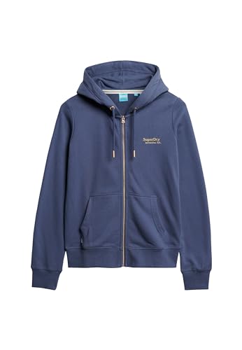 Superdry Damen Essential Logo Ziphood Ub Sweatshirt, Marineblau, 42 von Superdry