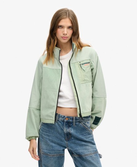 Superdry Damen Hybrid Trekker-Jacke Grün - Größe: 38 von Superdry