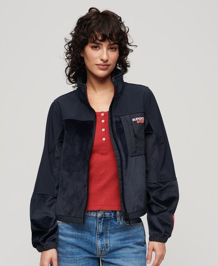 Superdry Damen Hybrid Trekker-Jacke Marineblau - Größe: 38 von Superdry