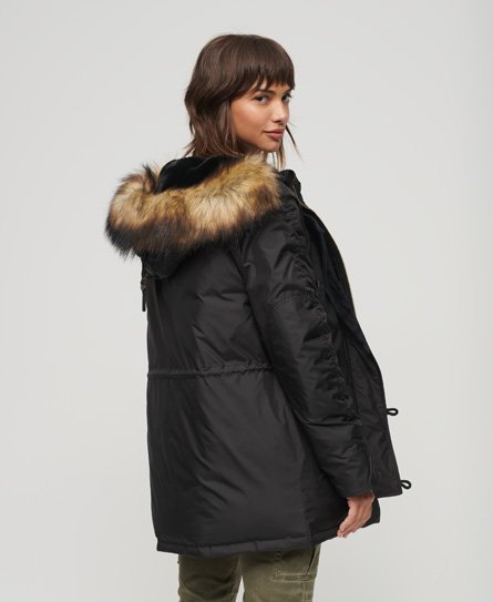 Superdry Women's MA1 Parka mit Kapuze im Military-Look Schwarz - Größe: 38 von Superdry