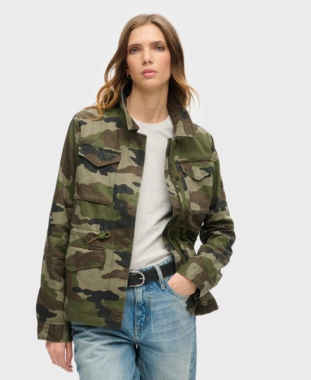 Superdry Women's Military M65 Jacke Grün - Größe: 36 von Superdry