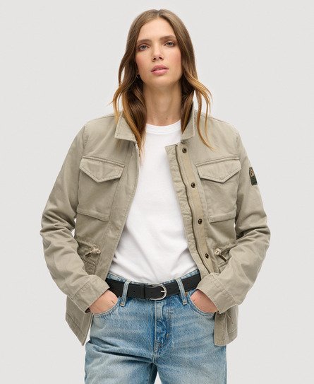 Superdry Women's Military M65 Jacke Kaki - Größe: 40 von Superdry