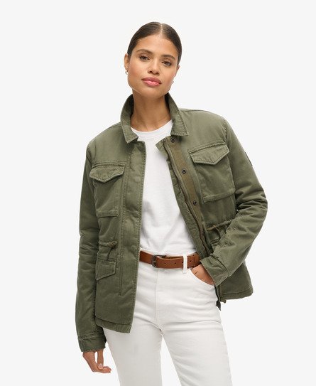 Superdry Damen Military M65 Jacke Mit Futter, Kaki, Größe: 42 von Superdry