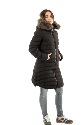 Superdry Damen Mittellanger Fuji Steppmantel mit Kapuze aus Kunstfell Schwarz 42 Superdry Damen Mittellanger Fuji Steppmantel mit Kapuze aus Kunstfell Schwarz 42 von Superdry