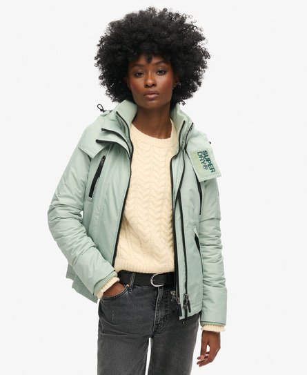 Superdry Damen Mountain Windbreaker Jacke mit Kapuze Grün - Größe: 38 von Superdry